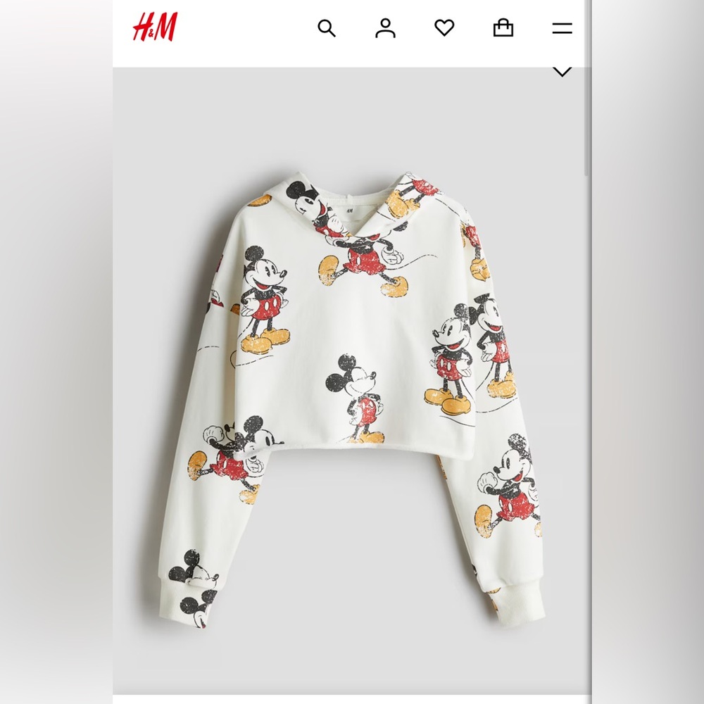 Mickey Cropped Hoodies Sweatshirt for Girls